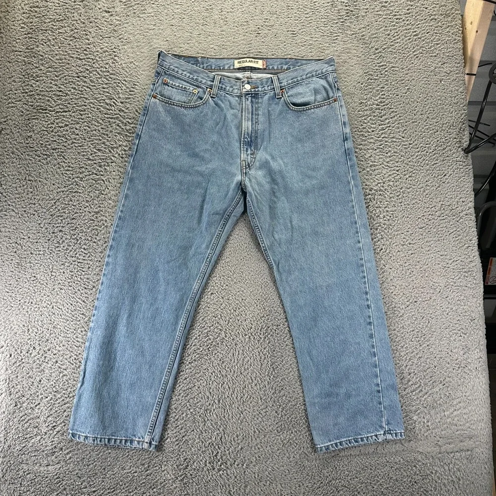 Vintage Levi's 505 Jeans Mens 38x29 Blue Cotton Denim Straight Faded Workwear